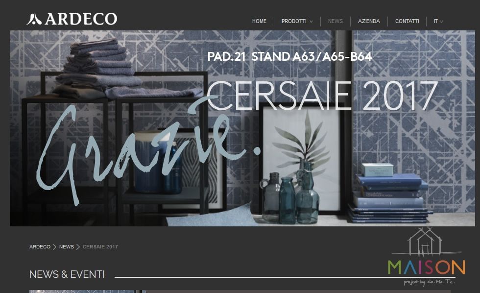 Ardeco uno dei protagonisti del Cersaie 2017